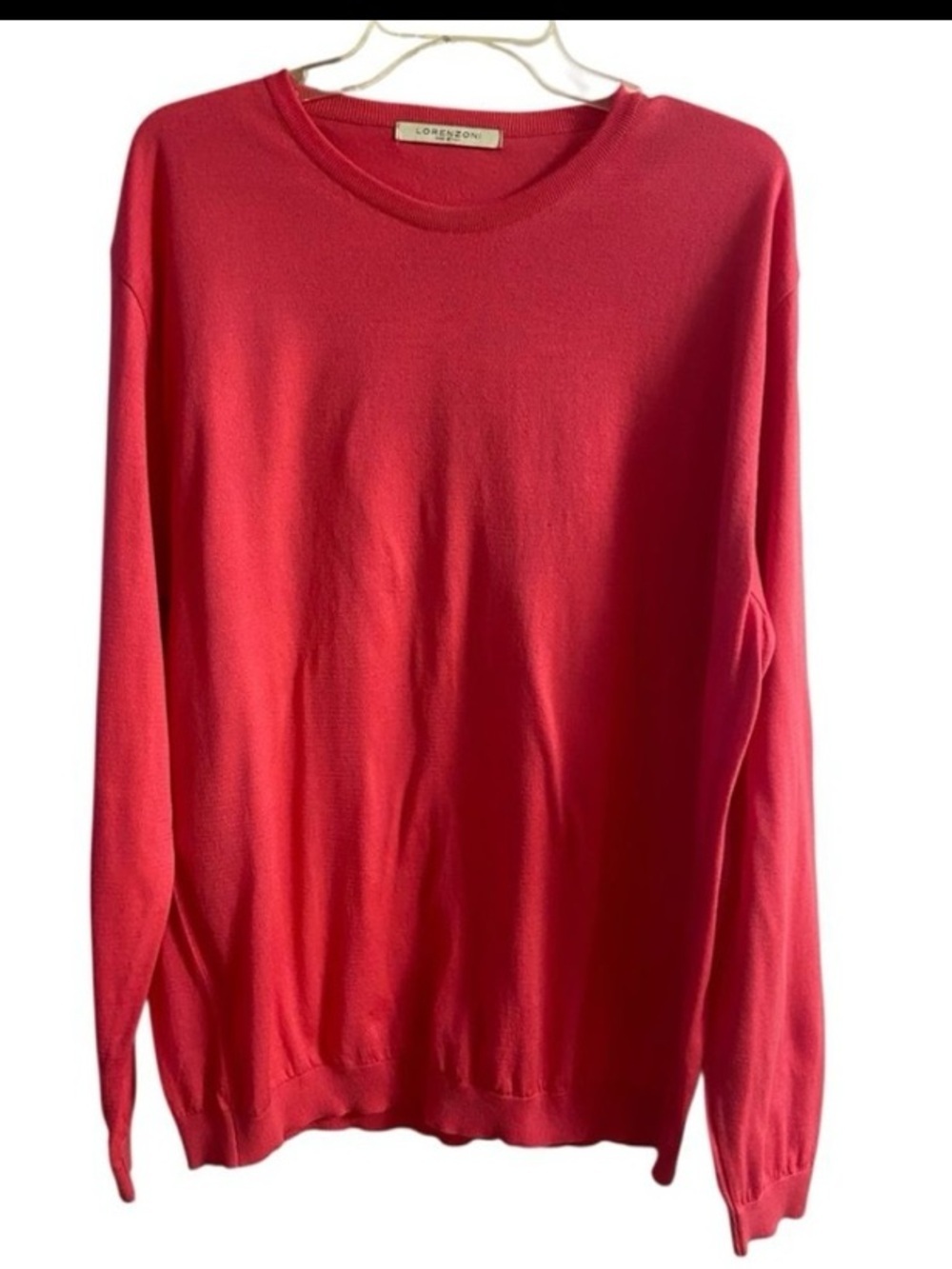 Lorenzoni pink Knit Crewneck Top cotton made in Italy men XL